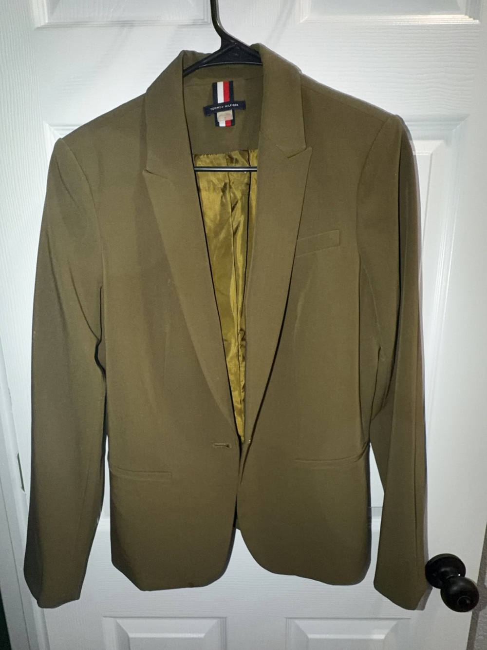 Tommy Hilfiger Olive Blazer with Notch Lapel